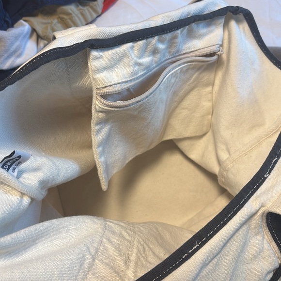 Old Navy Navy and Cream Canvas Tote with Flag Design - Picture 6 of 6